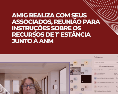 AMIG realiza com seus associados, reunião para instruções sobre os recursos de 1ª estância junto à ANM