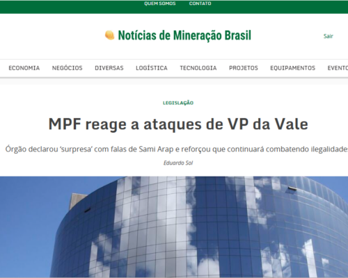 MPF reage a ataques de VP da Vale